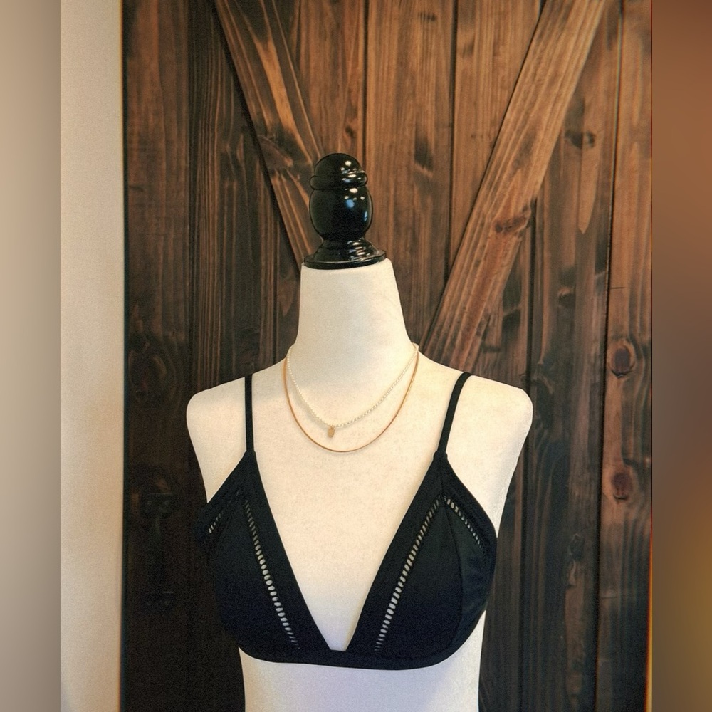 Rhythm Black Triangle Bikini Top